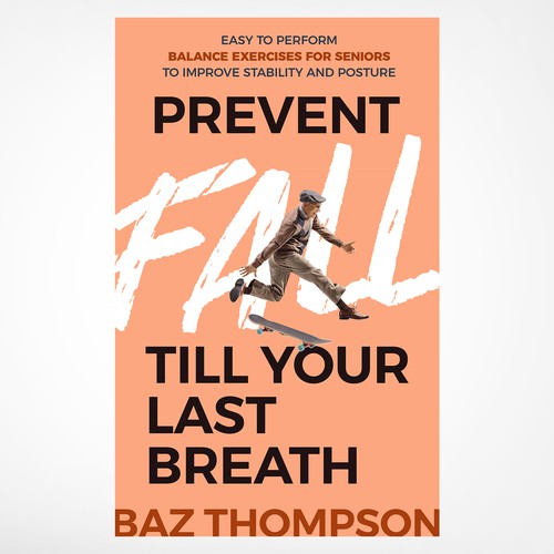 Fitness book cover with the title 'Book Cover with a list of balance exercises for seniors or elderly people'