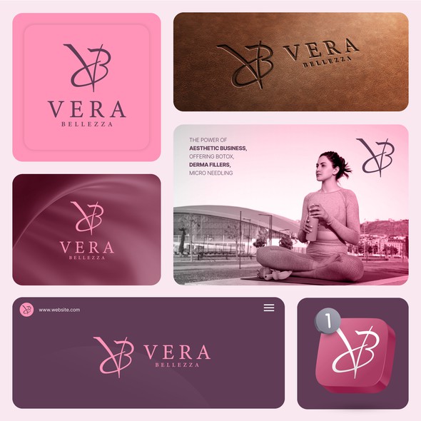 Vector design with the title 'Vera Bellezza – Luxury Aesthetic & Beauty Logo Design'