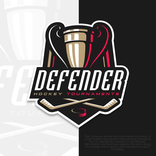 Tournament logo with the title 'Hockey tournament logo'