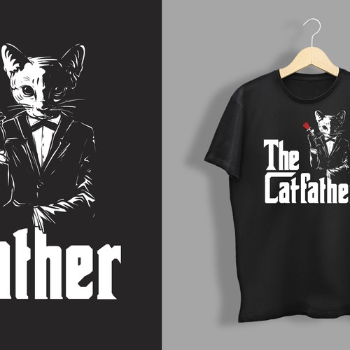 Cat t-shirt with the title 'The Godfather cat'