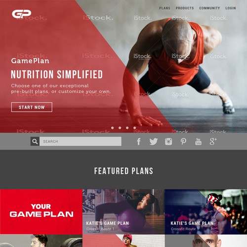 Plan design with the title 'Web page for fitness game plans'
