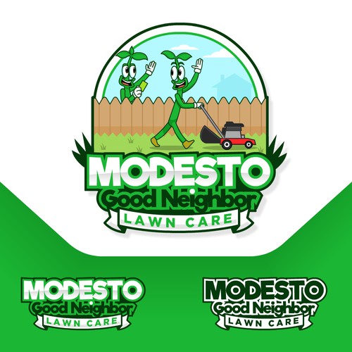 Landscape design with the title 'Modesto Good Neighbor Lawn Care'