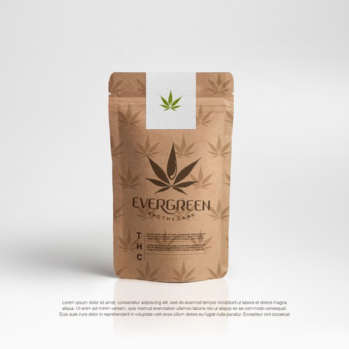 Weed design with the title 'Evergreen Apothecary'