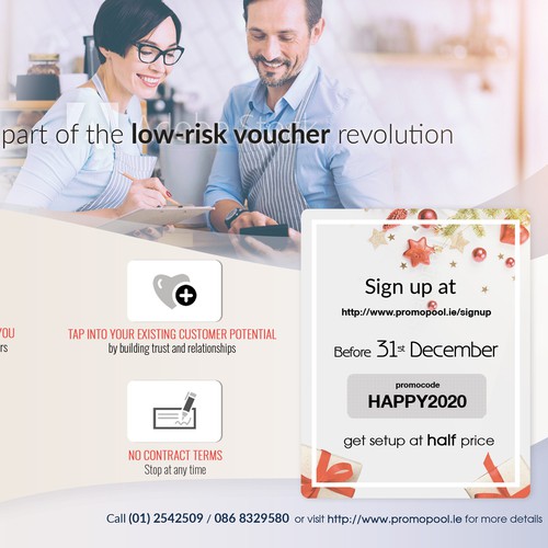 Voucher design with the title 'Promopool company for online vouchers'