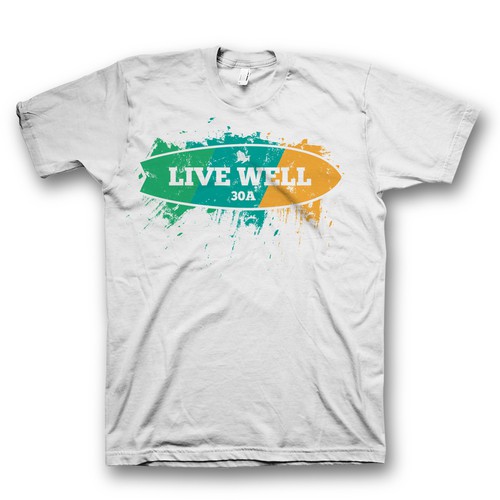 Summer t-shirt with the title 'Live well t shirt design'