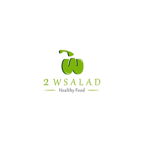 Salad logo with the title '2Wsalad Healthy Food'