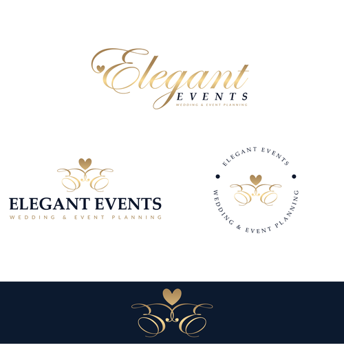 Event planning brand with the title 'Elegant Events Logo concept'