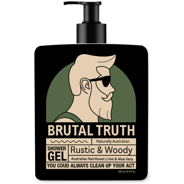 Design label with the title 'Label design for brutal truth'