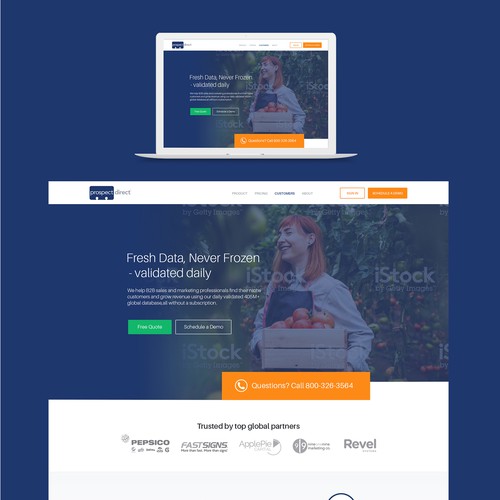 Redesigned website with the title 'Redesign B2B website (prospectdirect.com)'