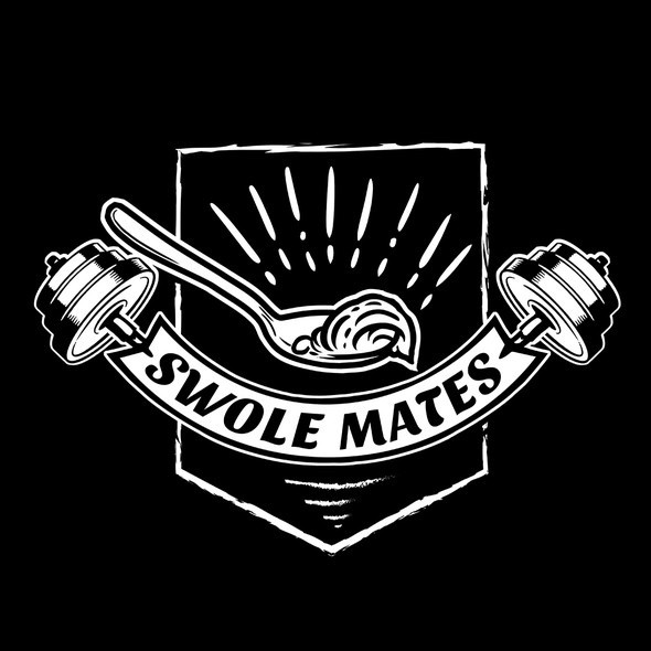 Barbell design with the title 'Swole Mates'