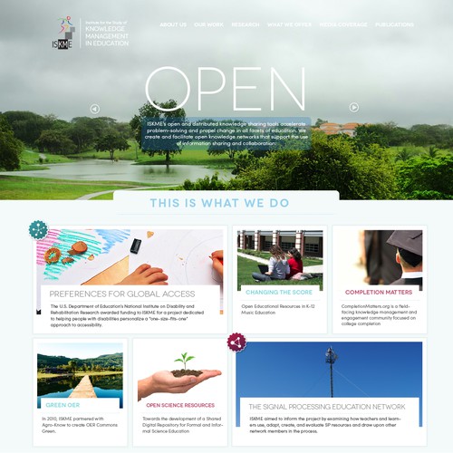 Nonprofit website with the title 'Website design for nonprofit global education business'