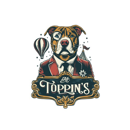 Dog brand with the title 'Mr. Toppin's Logo'