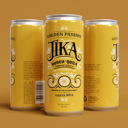 Tequila label with the title 'label for Premium Tequila Kombucha Beverage'