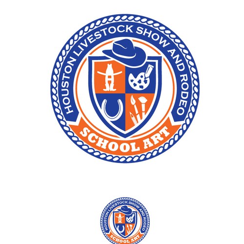 Coat of arms logo with the title 'School art committee'