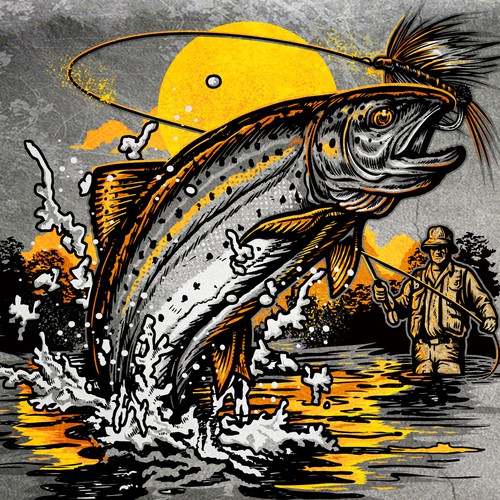 Fishing Sunset Vintage T-Shirt Design,Fishing,Fishing TShirt