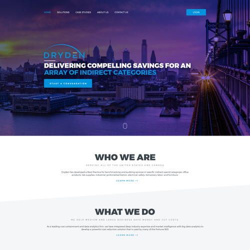 Subtle design with the title 'Modern Website for DRYDEN Consulting Firm.'