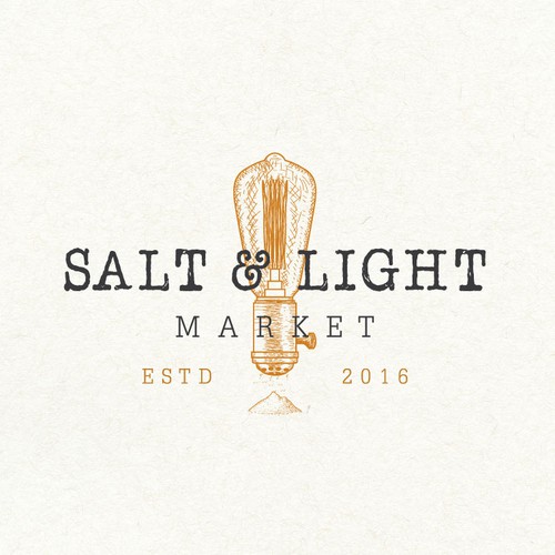 Light bulb logo with the title 'Logo design for a mobile shop inside vintage bread truck'