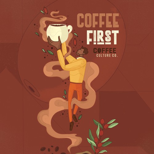 Wall design with the title 'Coffee Wall'