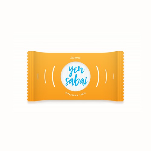 Fresh label with the title 'Packaging for disposable refreshing towels'