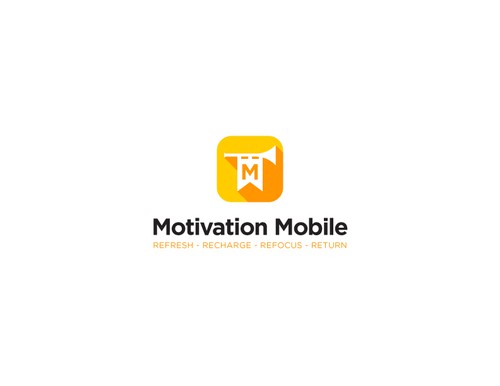 Motivational logo with the title 'Logo Design for Motivation Mobile'