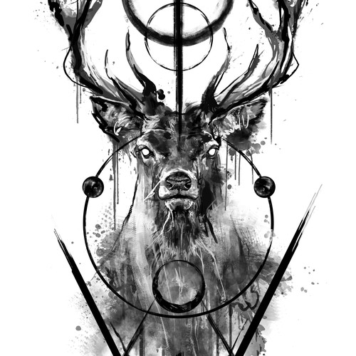 Runes design with the title 'tatuaje de ciervo'