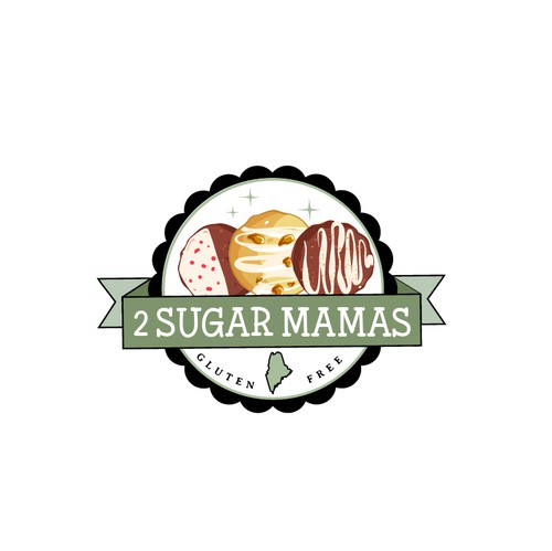 Logo with the title 'Logo for home bakery that specializes in gluten free gourmet cookies and custom cakes'