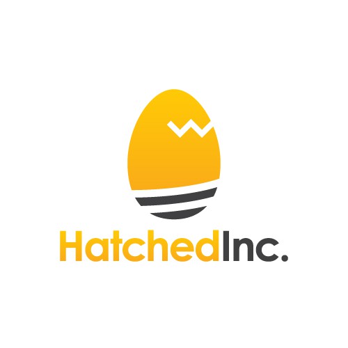 Egg design with the title 'Logo Design for Hatched Inc.'