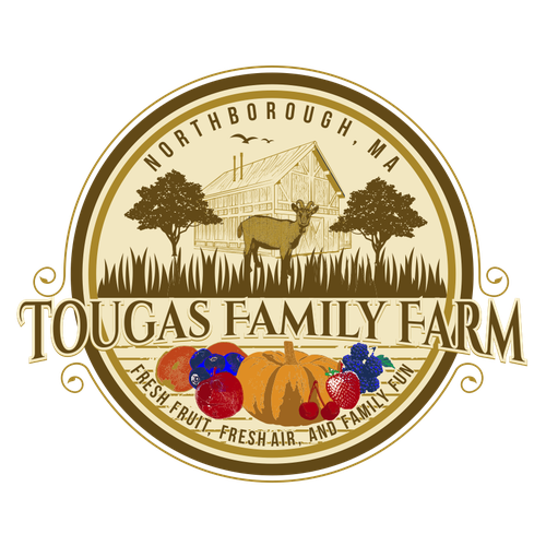 Agricultural logo with the title 'Tougas Family farm'