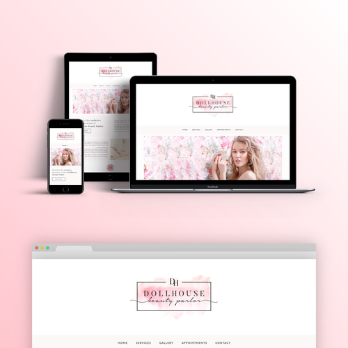Feminine website with the title 'Doll House Website'