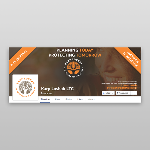 Nice design with the title 'Karp Loshak LTC Facebook Page Design'