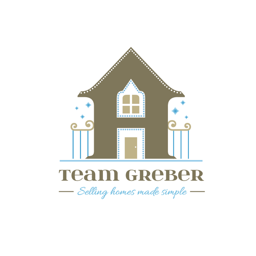 Window design with the title 'Team Greber - Selling Homes Made Simple'