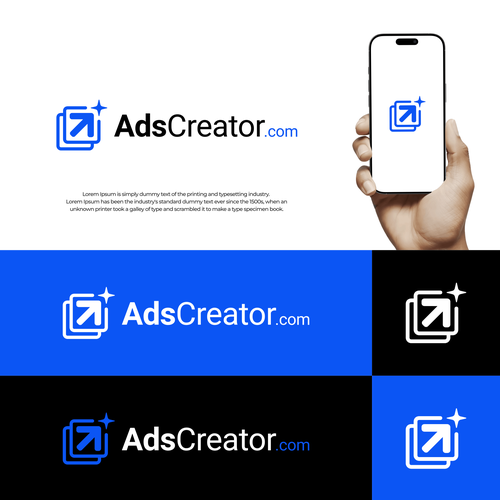 Ad logo with the title 'AdsCreator Logo Design'