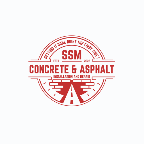 Construction company logo with the title 'Logo concept for SSM Concrete & Ashpalt'