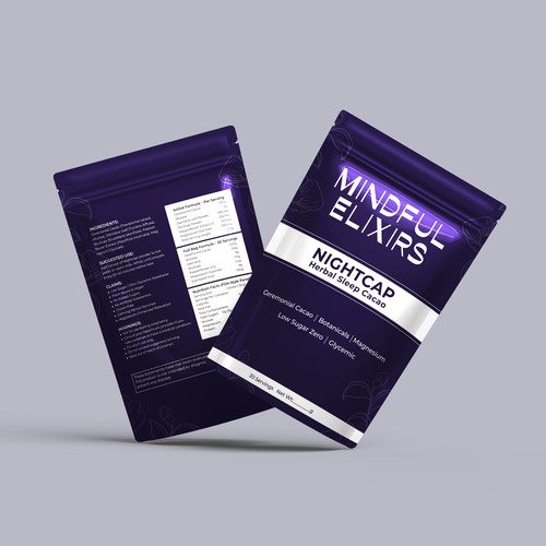 Brand packaging with the title 'Mindful Elixers'