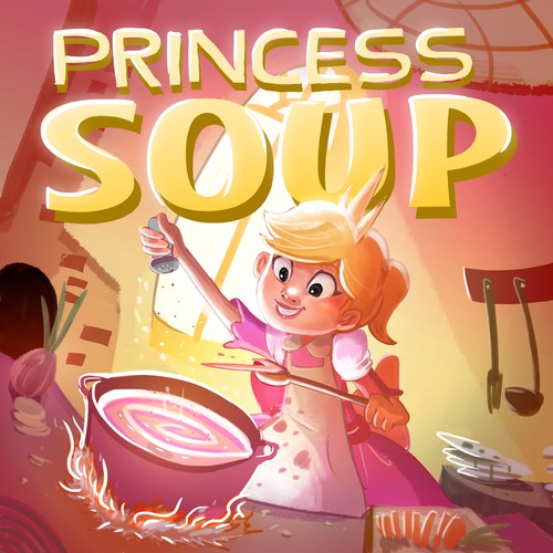Princess design with the title 'Princess Soup illustration'