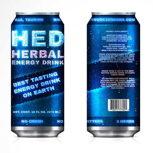 Energy drink label with the title 'Create a winning Label Design for a successful energy drink company'