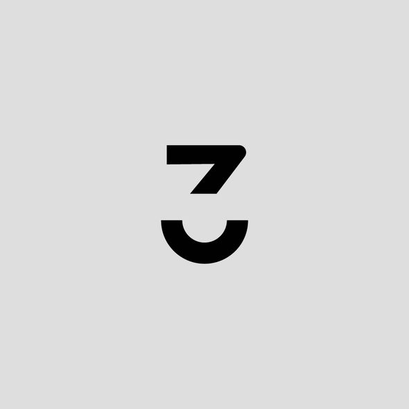 Augmented reality symbol logo with the title '3,three,smile'
