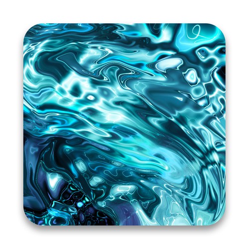 Blue illustration with the title 'Abstract liquid water design for mousepad'