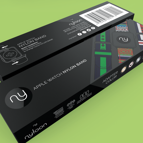 Watch design with the title 'Nyloon Apple Watch Band Concept'