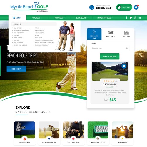 Golf club design with the title 'Golf club website design'