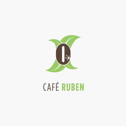 Coffee bean design with the title 'Café Ruben'