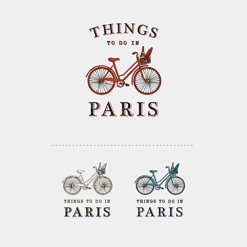 Paris design with the title 'Logo for a french blog with advices and tips for tourists'