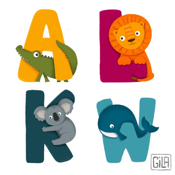 Alphabet design with the title 'Children Animal Alphabet'