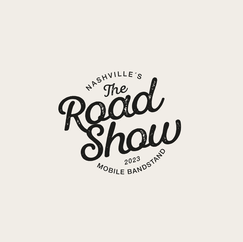 Shop brand with the title 'Retro Script Logo for "The Road Show"'