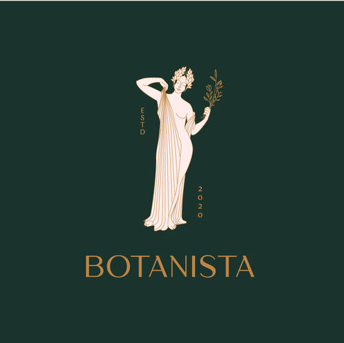 Woman face logo with the title 'Botanical Goddess Logo'