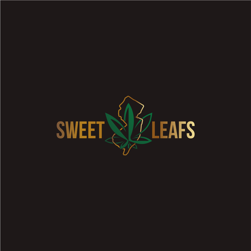 Ganja logo with the title 'Sweet Leafs'