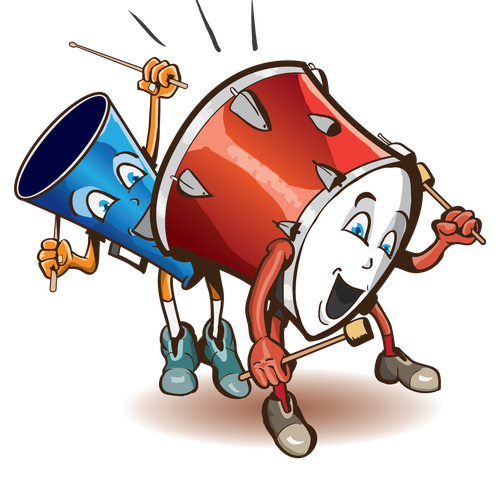 Caricature artwork with the title 'caricature percussion'