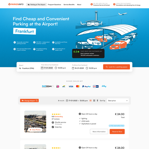 Park design with the title 'Airport Landing page'