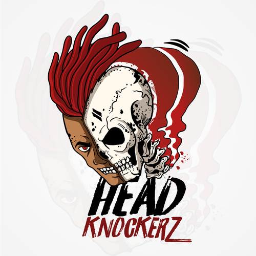 Head logo with the title 'Eye-catching logo for HEAD KNOCKERZ'