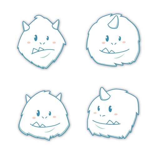Yeti design with the title 'Yeti Faces Mascot Design'